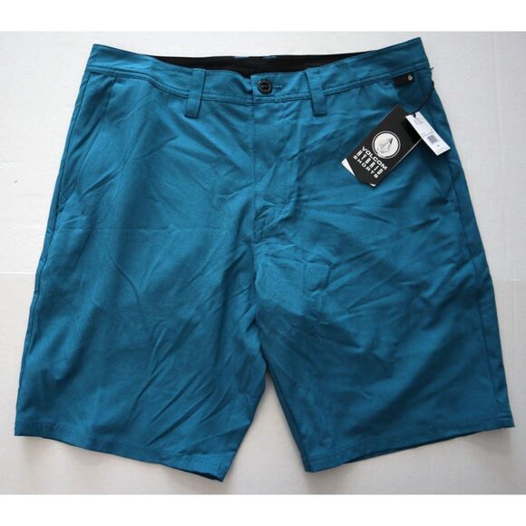 Volcom A3212302 Men's Sz 34 Ocean Teal Slub Frickin Cross Shred 20 Hybrid Shorts - Picture 1 of 9
